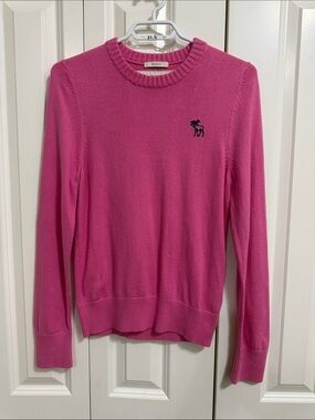 Abercrombie & Fitch Muscle Pink Moose Logo Crewneck Sweater – S women’s